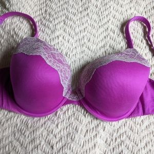 Victoria's Secret Magenta and Lace Bra 36D